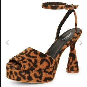 Smash Stylish Leopard Print Platform Heels Size 14